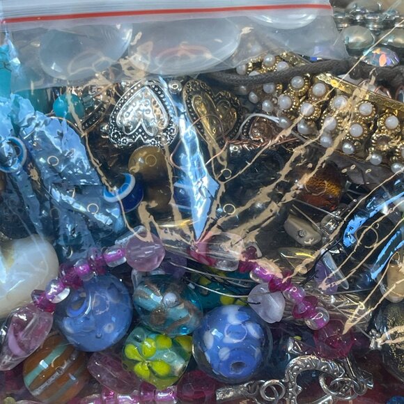 Jewelry Junk Bag 4lb XL Broken, Tangled, Tarnished, Scrap for Crafting, Upcycle, - Picture 1 of 16